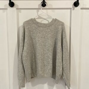 1. STATE Heather gray sweater with criss cross open back